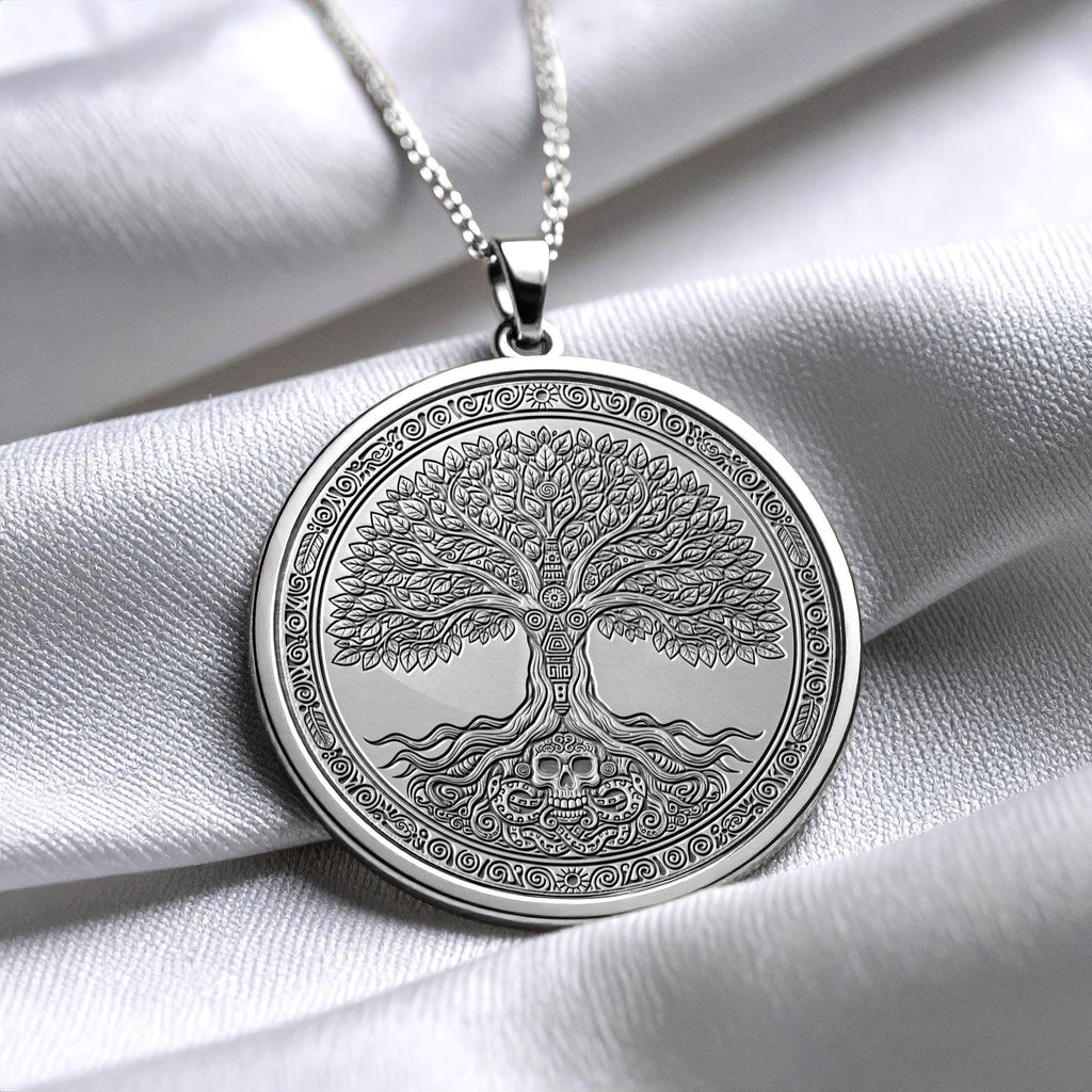 Yggdrasil Tree of Life Necklace: 14k Gold Spiritual Pendant