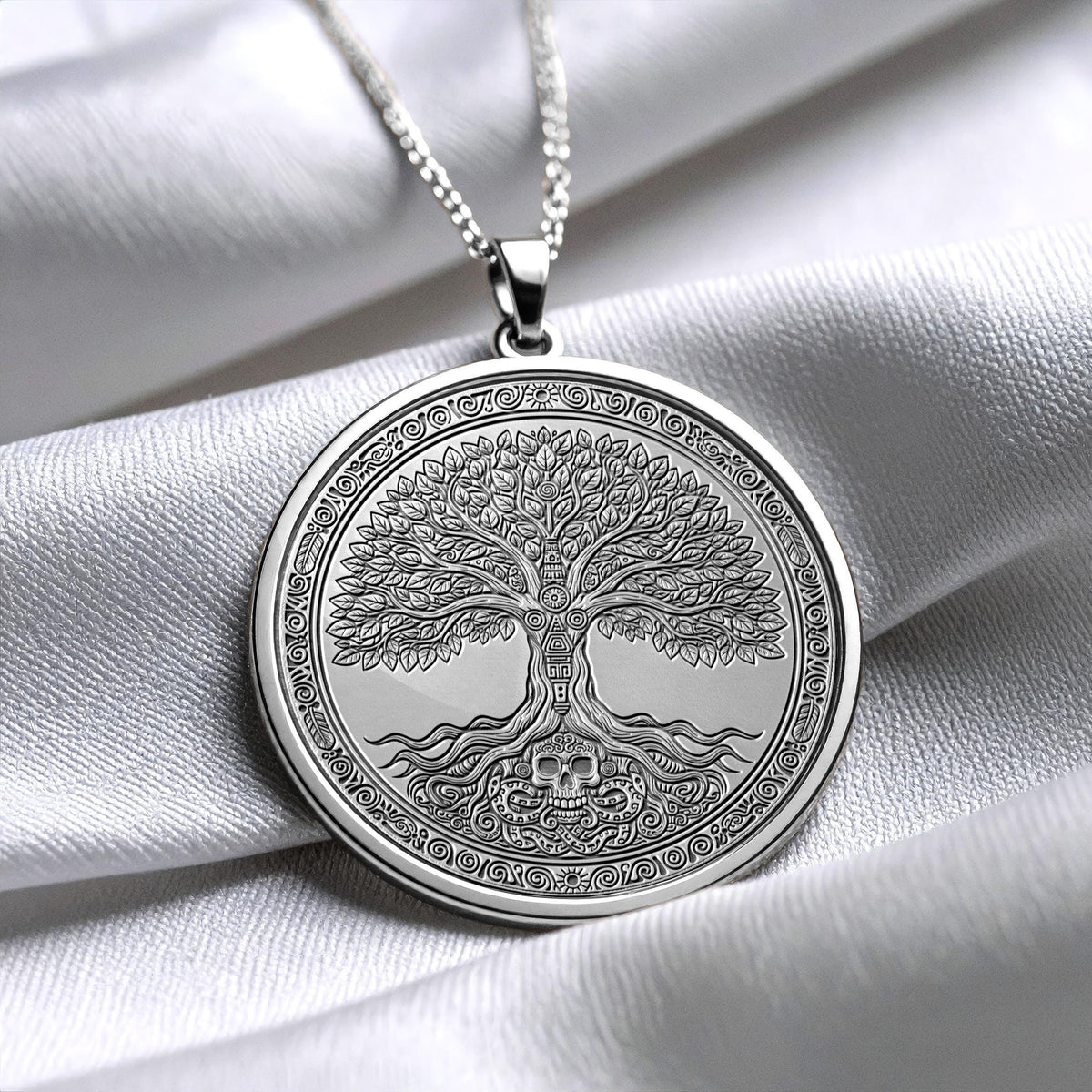 Yggdrasil Tree of Life Necklace: 14k Gold Spiritual Pendant