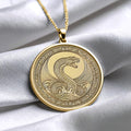 Jörmungandr Pendant : 14K Gold Norse Mythology Jewelry , Silver World Serpent Symbol Necklace