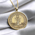 Tlaloc Pendant : Gold Aztec God Jewelry , Rain God Necklace