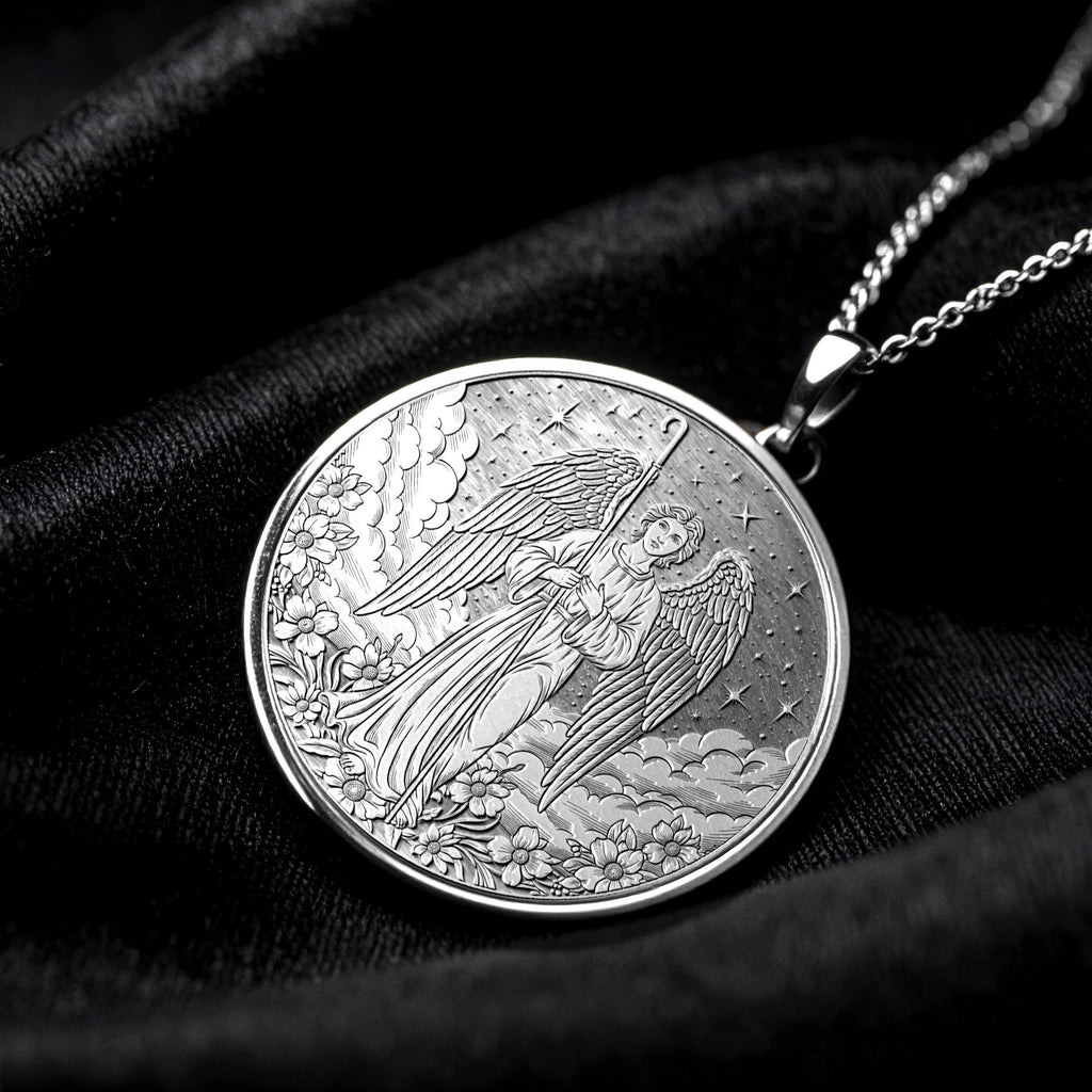 Archangel Raphael Necklace, Faith and Protection Symbol,