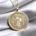 Archangel Gabriel Necklace, Mother's Day Religious Gift, Wedding Gift, 14K Gold Protection Jewelry