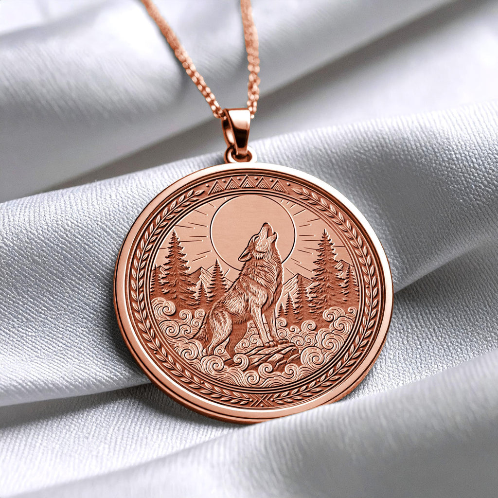 Howling Wolf Talisman Necklace – Celtic Pagan Amulet