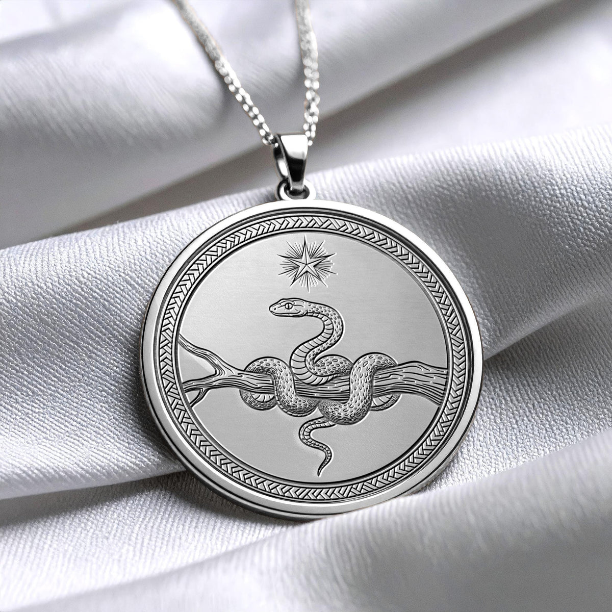 Serpent Talisman Necklace – Mystical Snake Amulet, Spiritual Jewelry