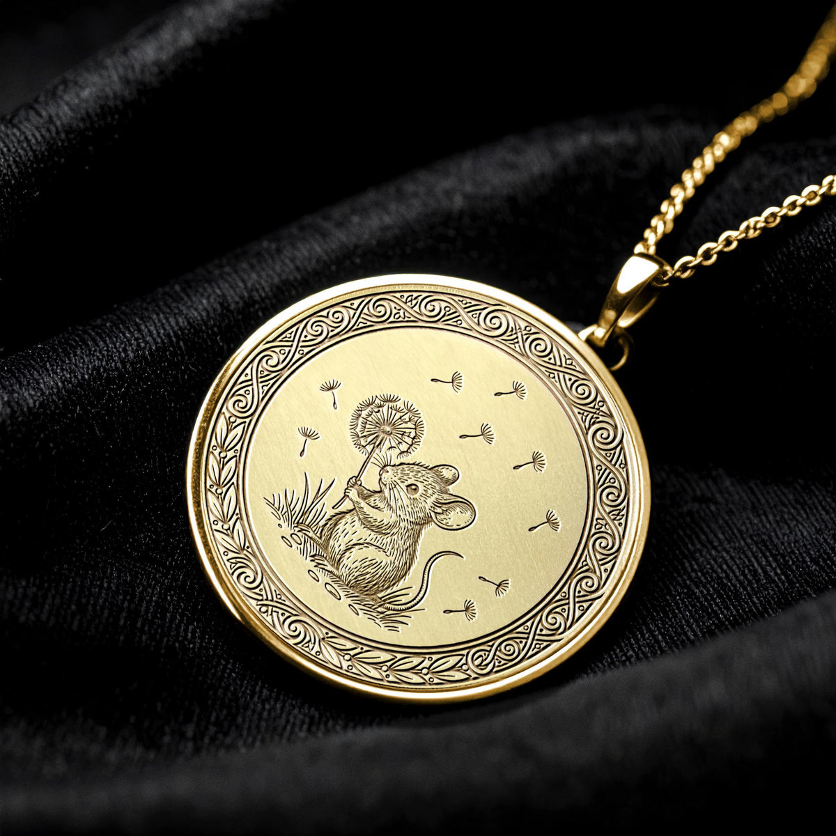 Mouse Necklace – Dandelion Charm for Pet Lovers