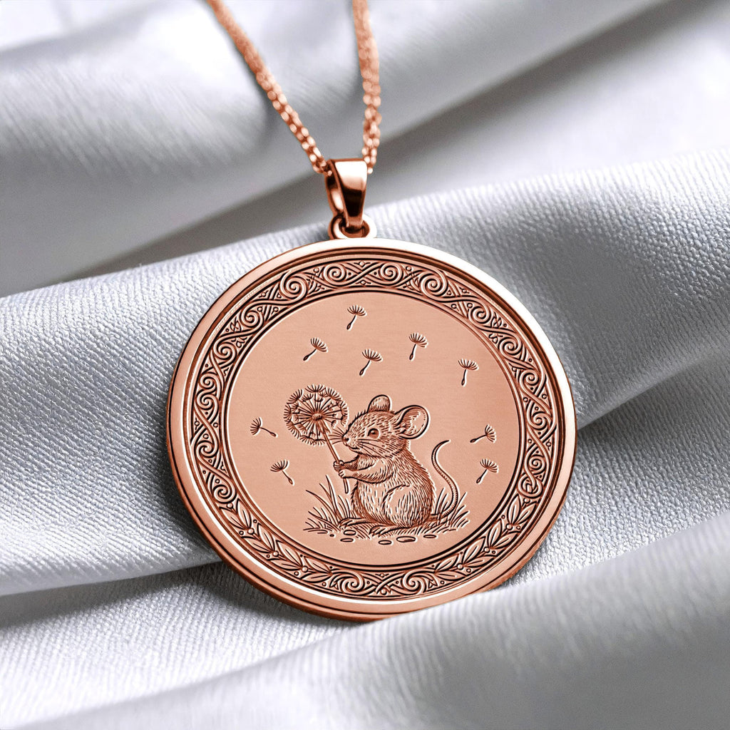 Mouse Necklace – Dandelion Charm for Pet Lovers