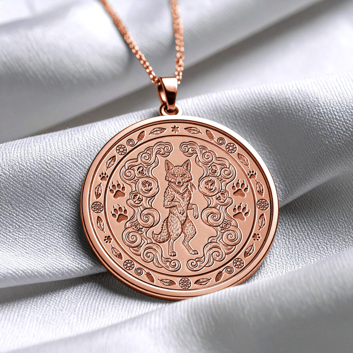 Fox Spirit Pendant – Lunar Amulet, Goddess Energy, Pagan Jewelry