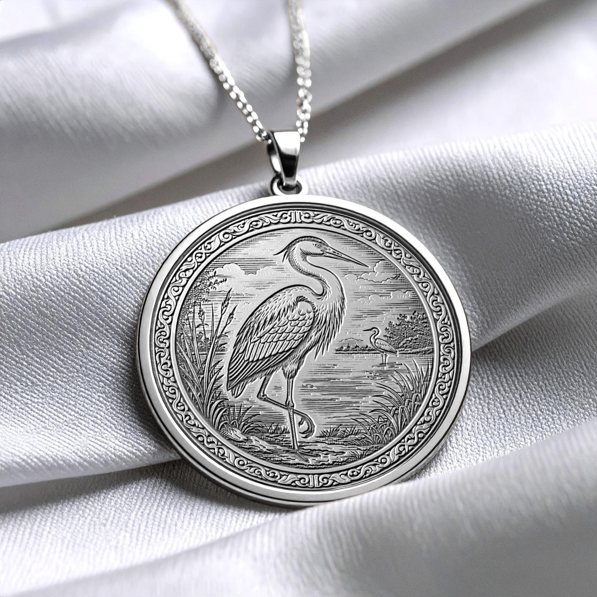 Crane Necklace – Zen Bird Pendant, Spiritual Harmony Jewelry
