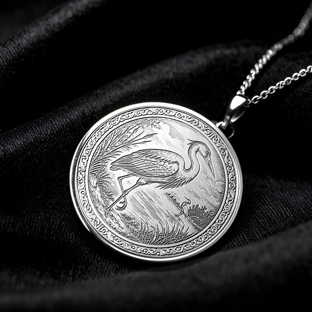 Crane Necklace – Zen Bird Pendant, Spiritual Harmony Jewelry