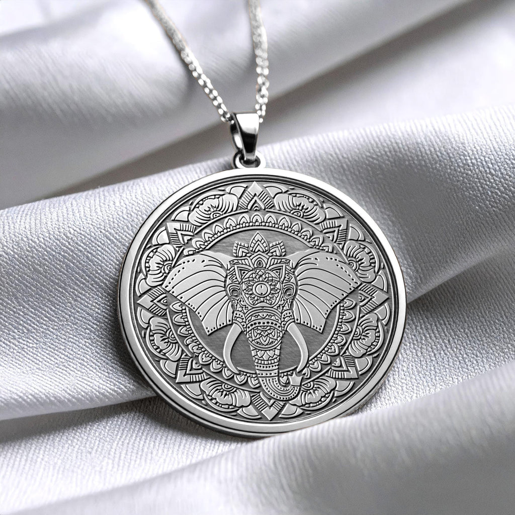 Mandala Elephant Necklace – Dainty Animal Jewelry