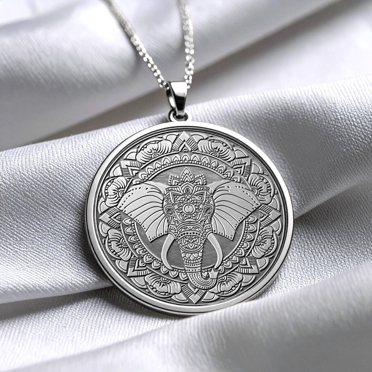 Mandala Elephant Necklace – Dainty Animal Jewelry