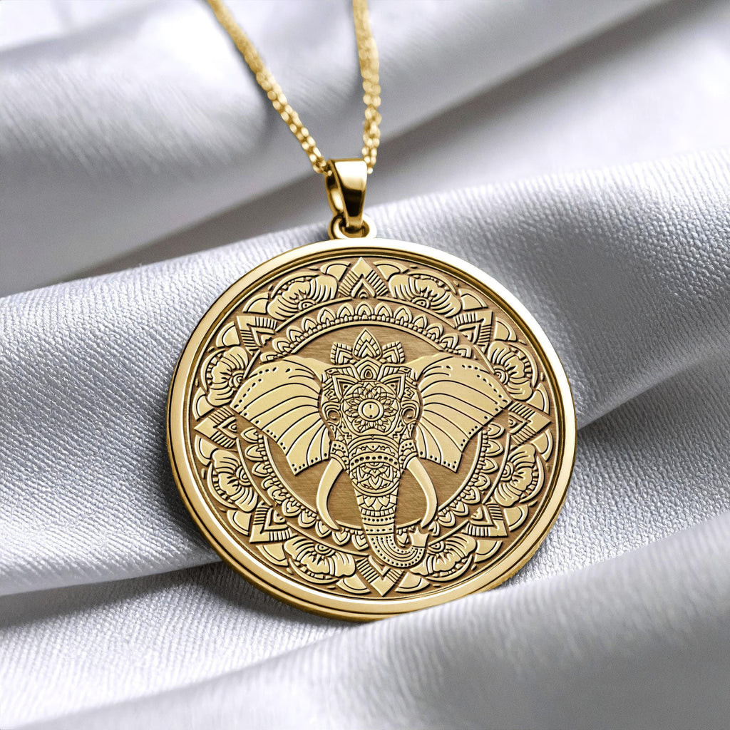 Mandala Elephant Necklace – Dainty Animal Jewelry