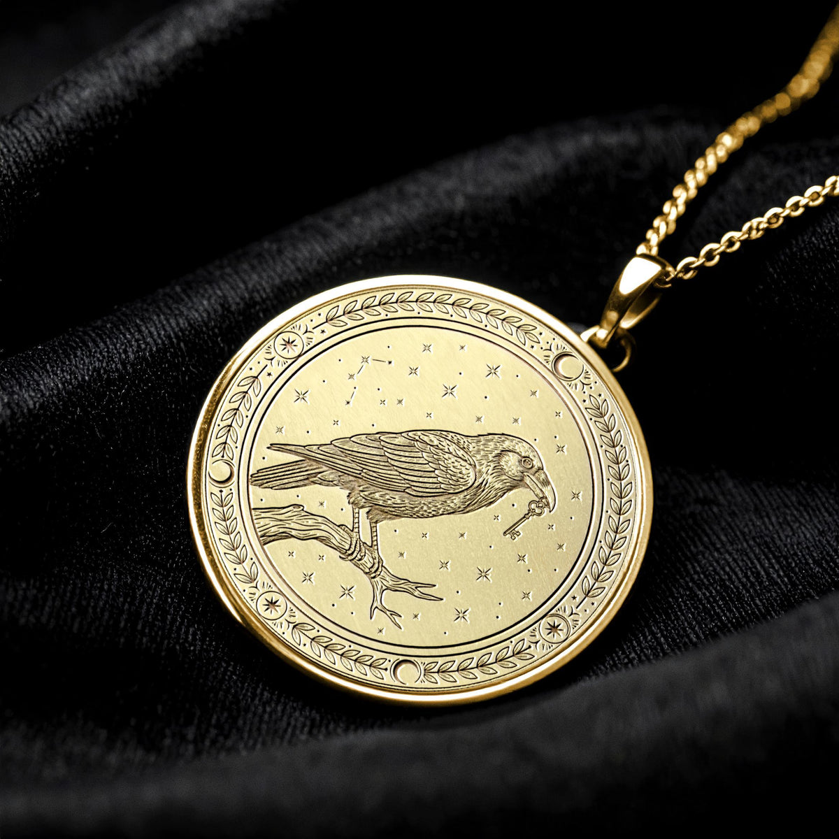 Mystic Raven Medallion – Sterling Silver Norse Amulet
