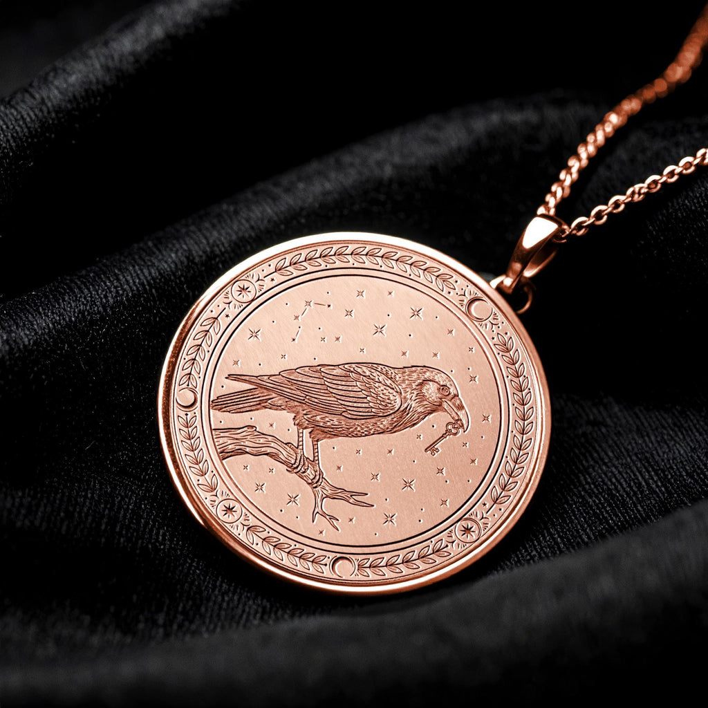 Mystic Raven Medallion – Sterling Silver Norse Amulet