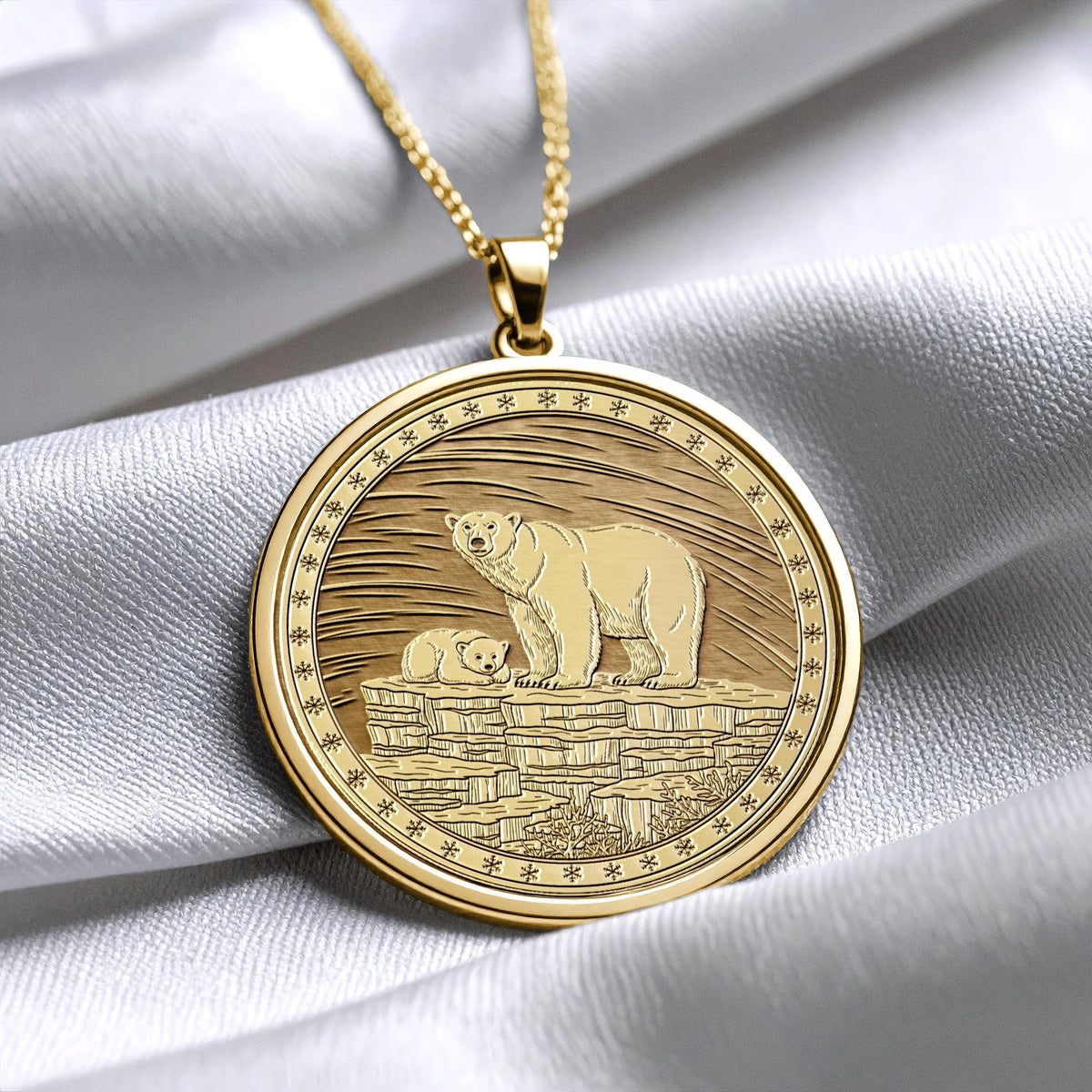 Polar Bear Pendant, Mama Bear Necklace