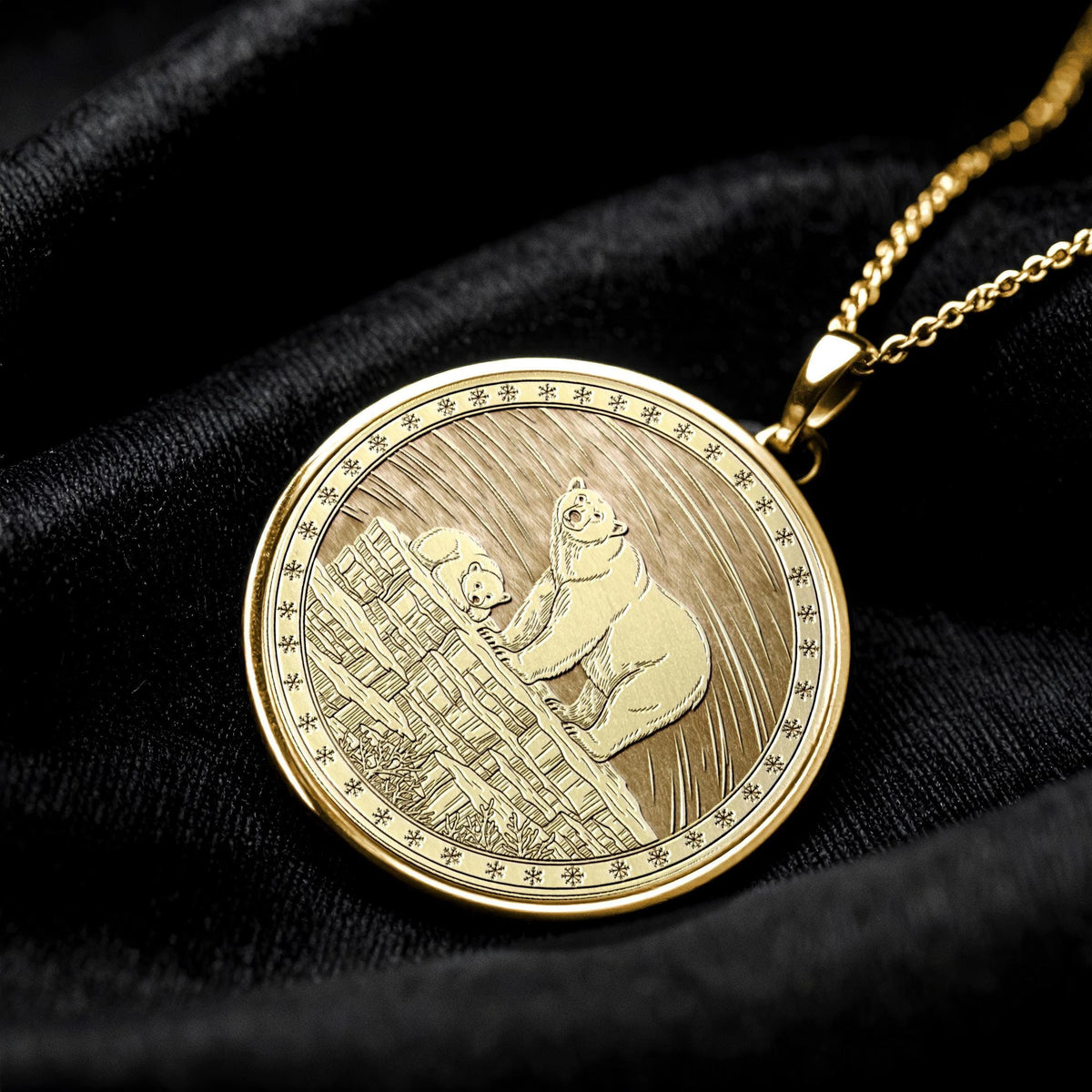 Polar Bear Pendant, Mama Bear Necklace