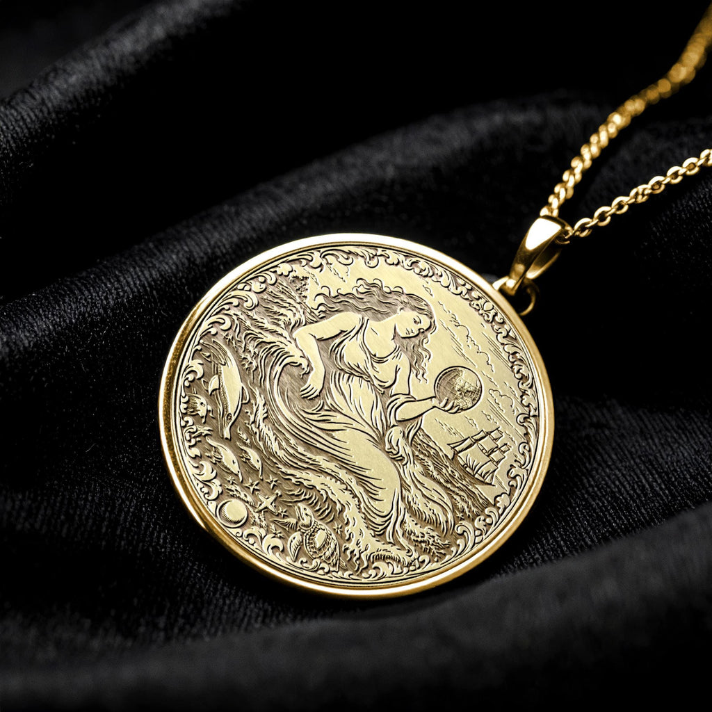Gaia Necklace – Gold Mother Earth Mythological Pendant 271
