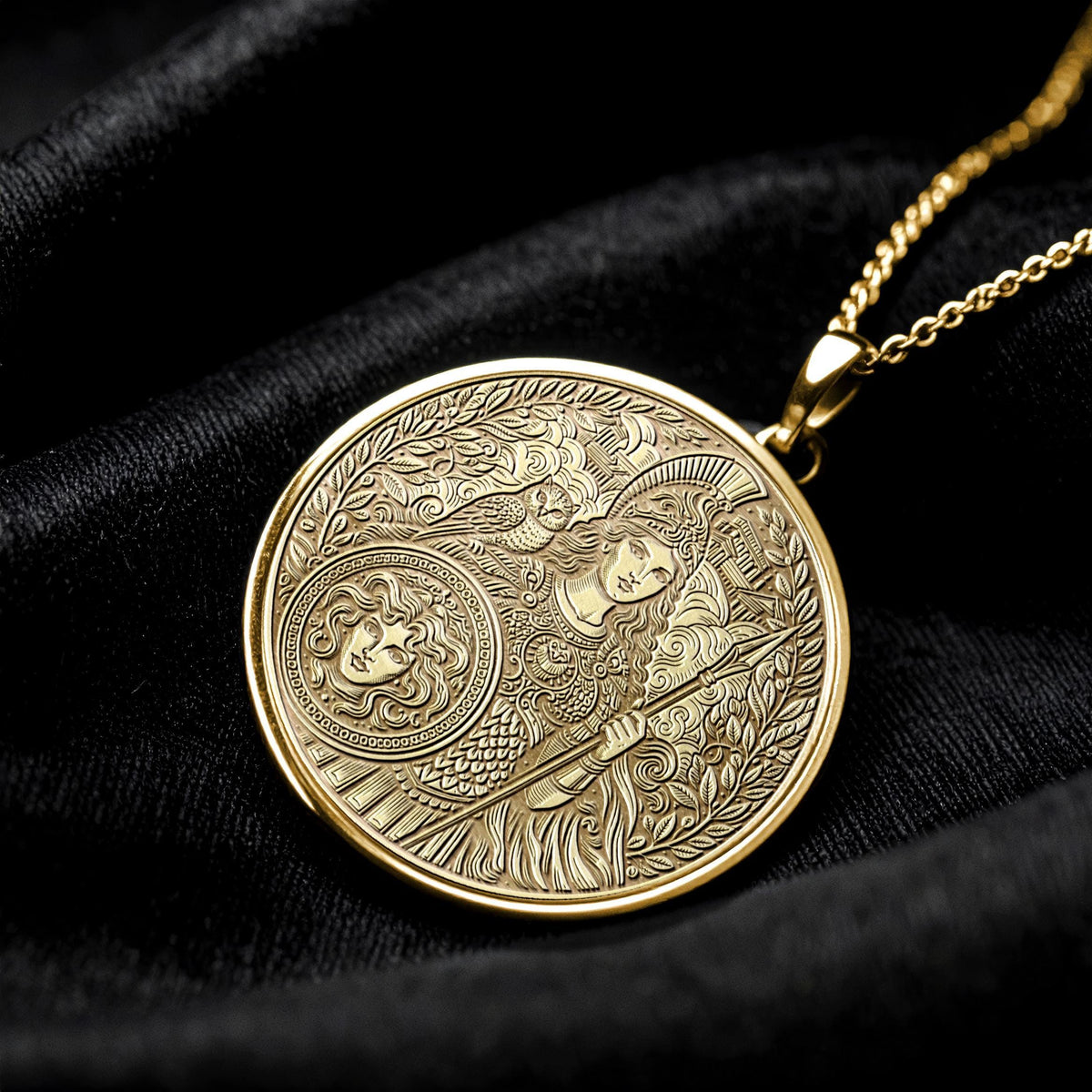 Greek Goddess Athena Necklace – Wisdom, Strength & Divine Protection