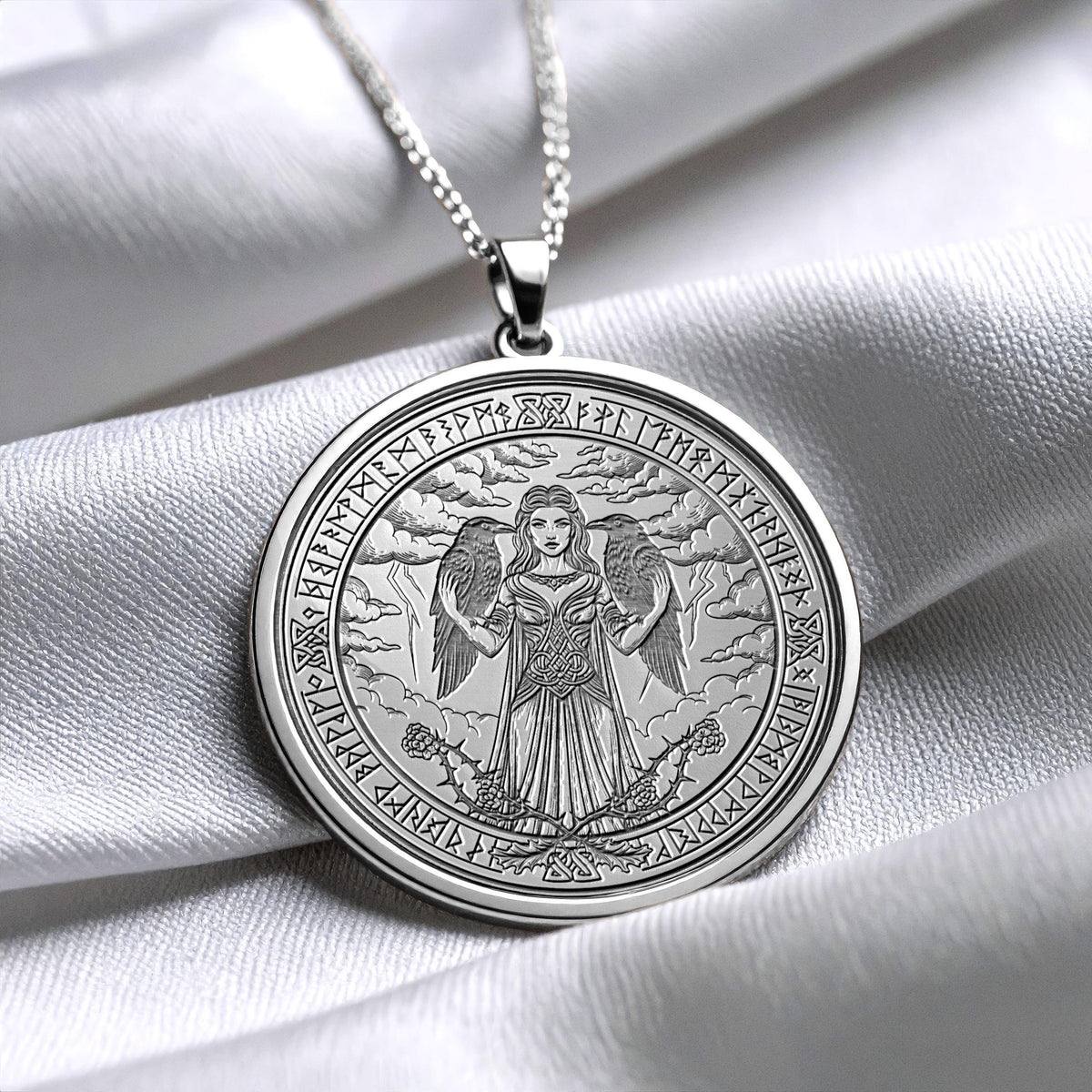 Morrigan Necklace – Celtic Raven Goddess Pendant