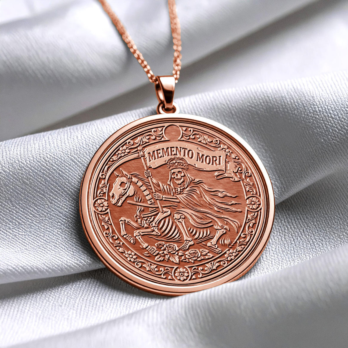 Memento Mori Pendant – Live Well, Death Is Watching