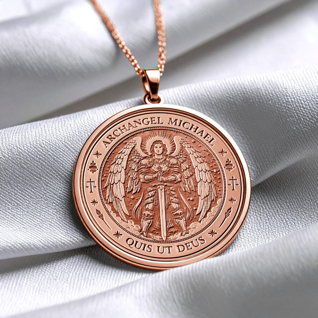 Archangel Michael Necklace – Guardian Angel Pendant for Protection and Faith