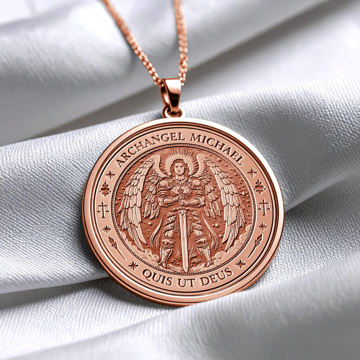 Archangel Michael Necklace – Guardian Angel Pendant for Protection and Faith