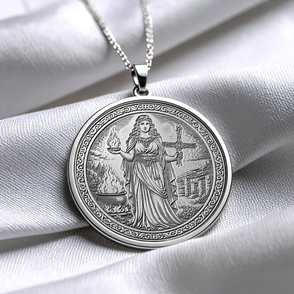 Brigid Necklace – Celtic Goddess Pendant for Healing, Feminine Power and Protection