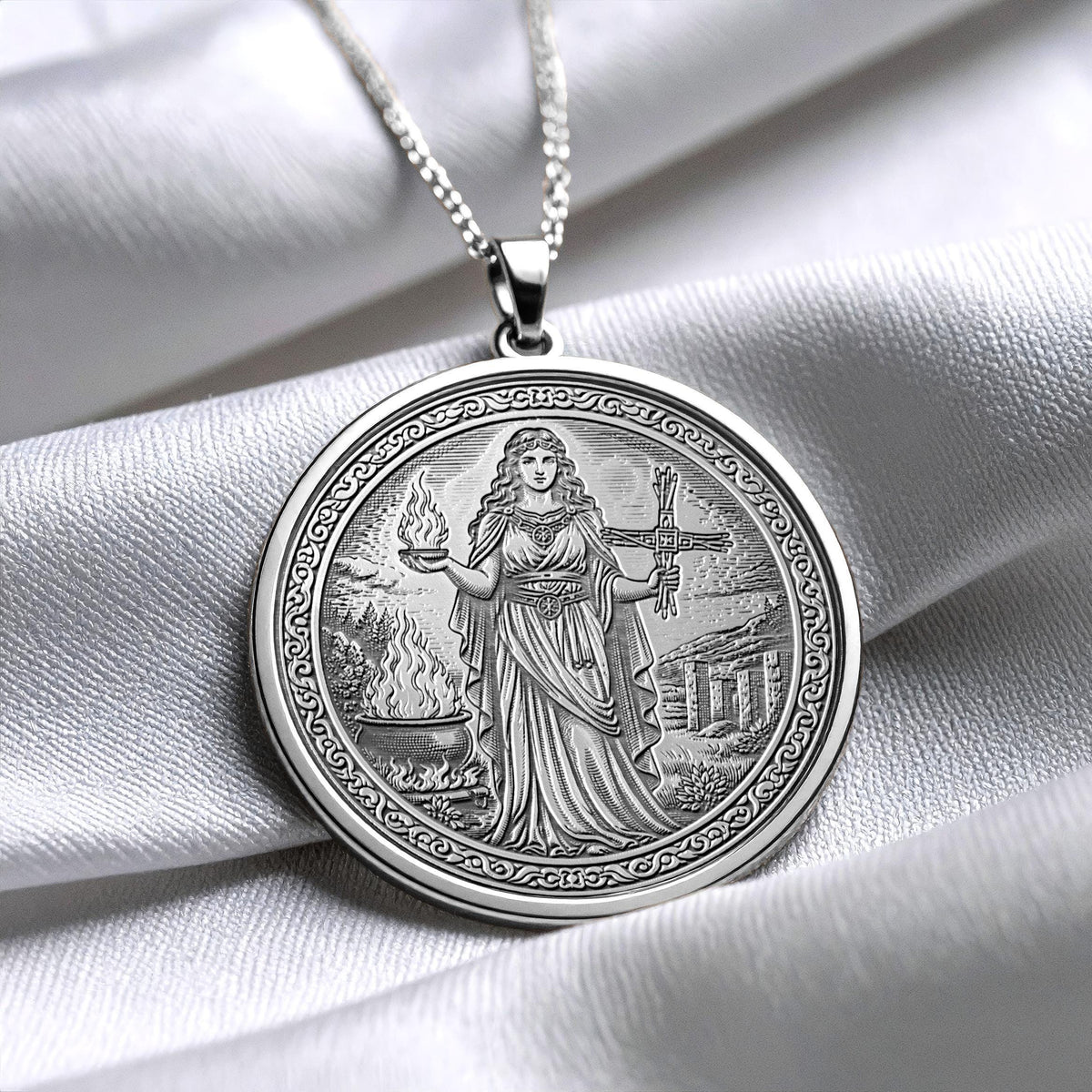 Brigid Necklace – Celtic Goddess Pendant for Healing, Feminine Power and Protection