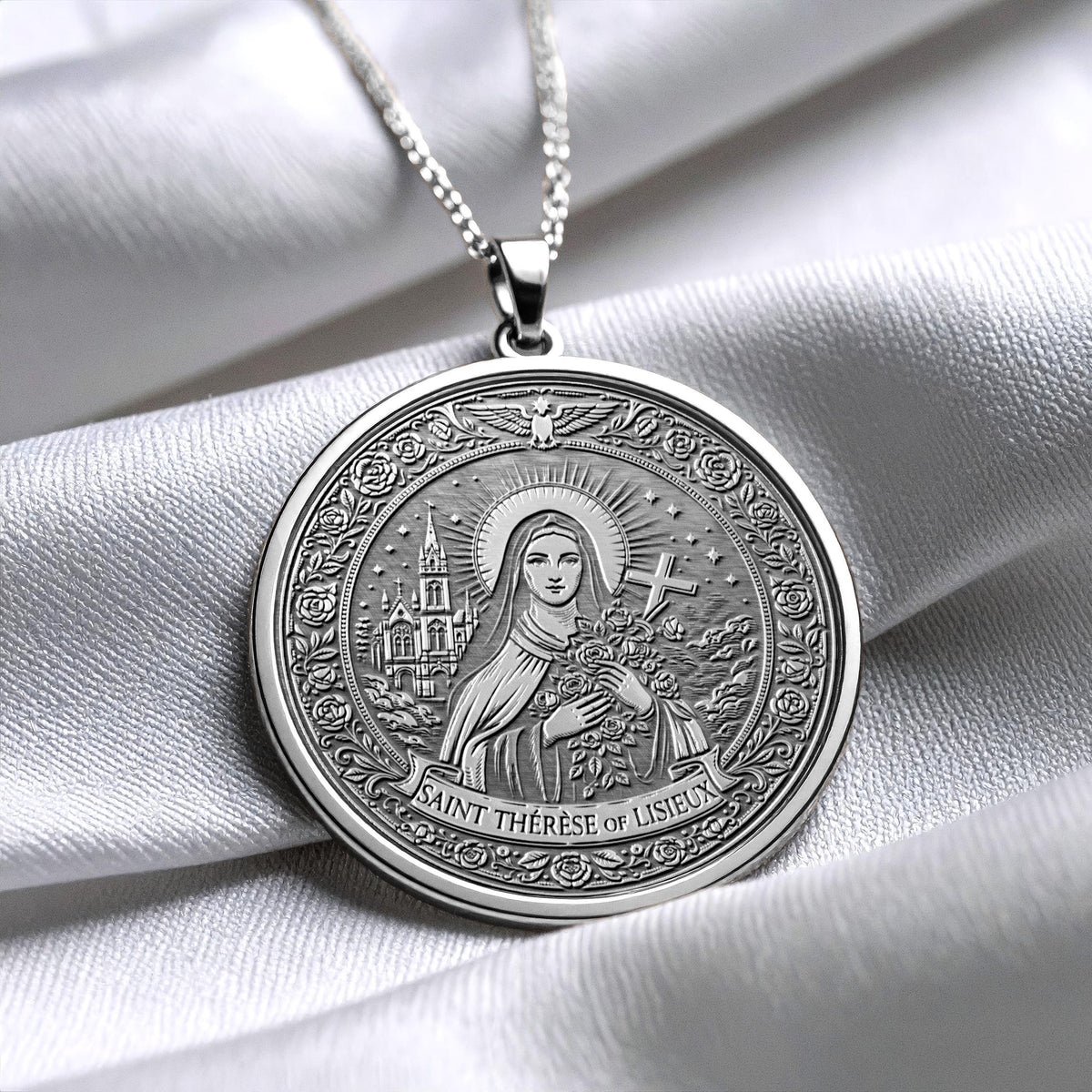 Saint Teresa Necklace – Catholic Patron Saint Pendant for Faith and Devotion