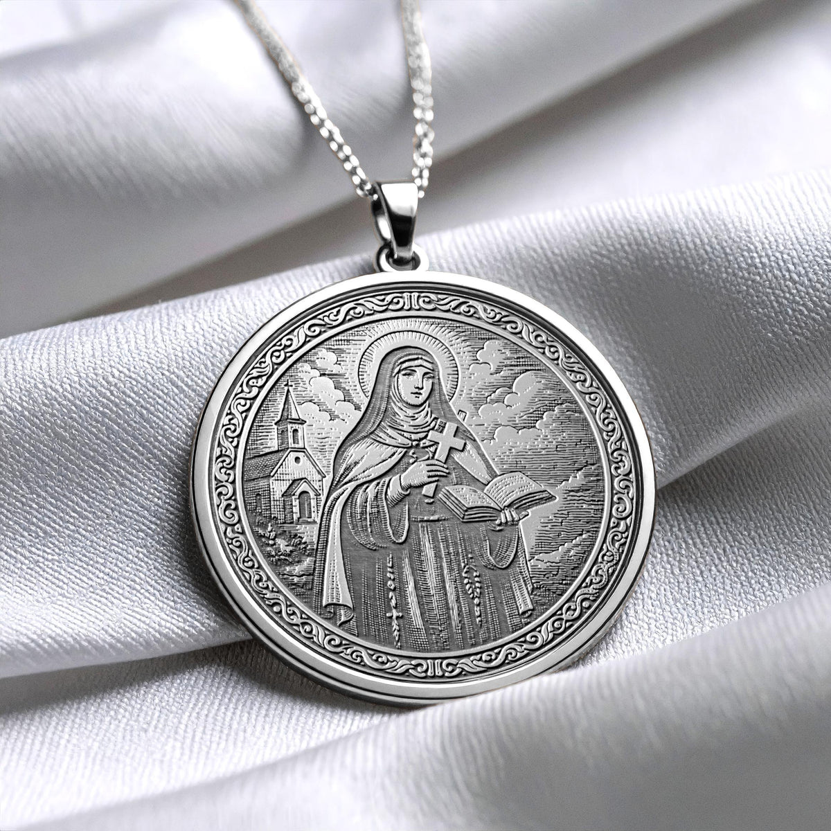 Saint Teresa of Ávila Pendant – Catholic Jewelry, Spiritual Gift