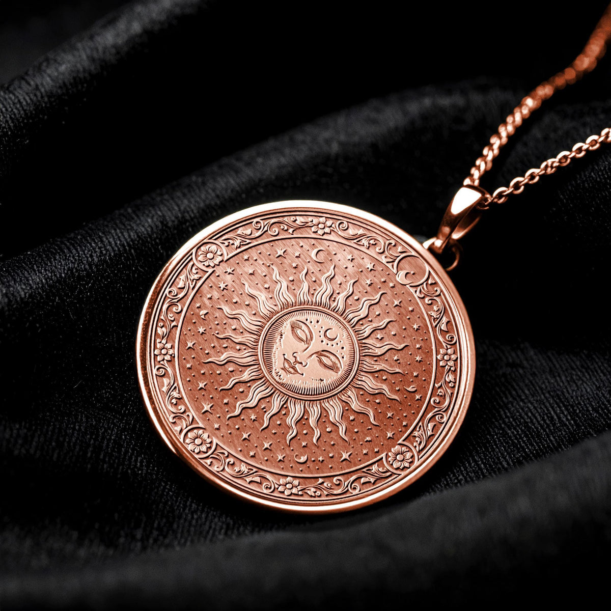 Sun Pendant Necklace -Gold Symbol Charm