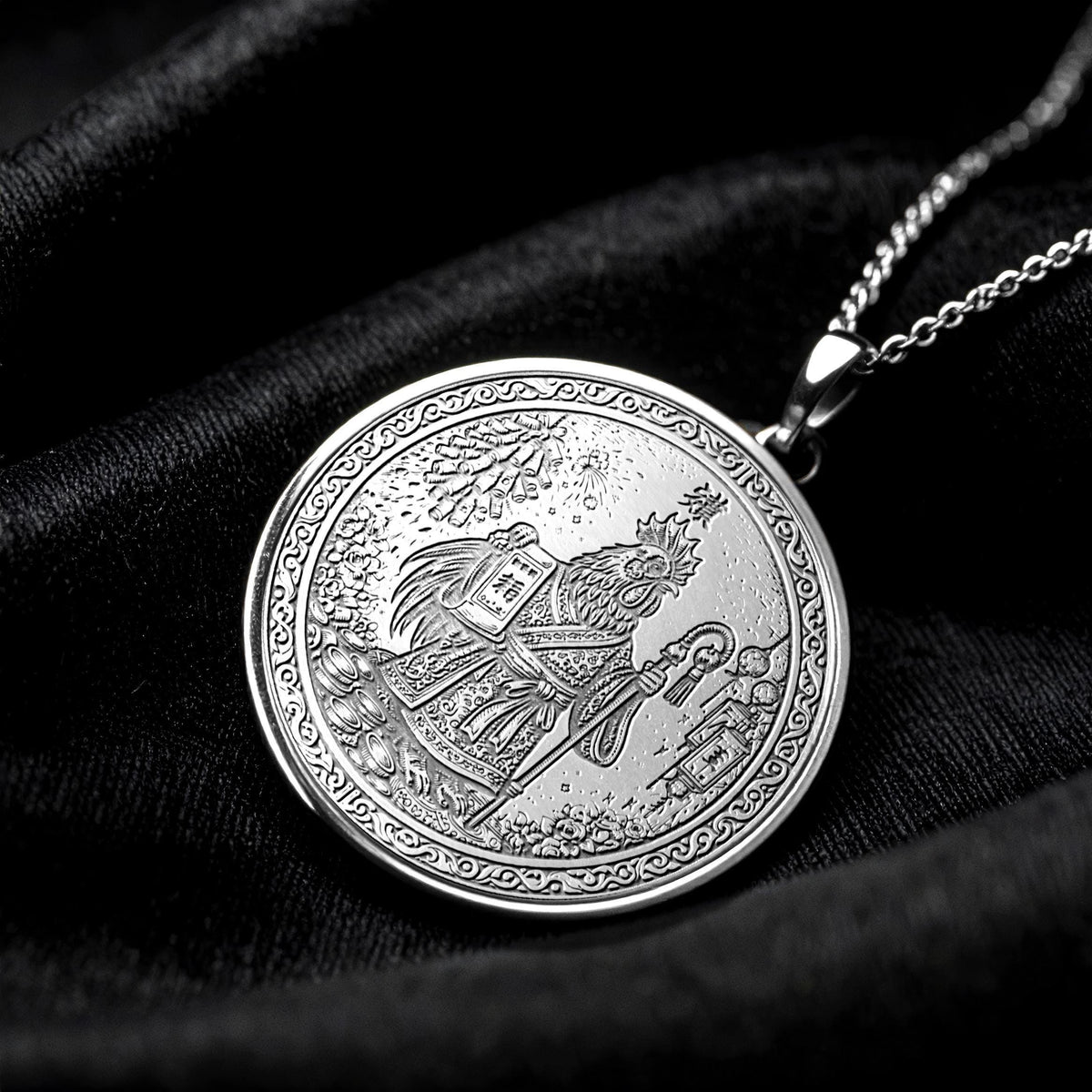 Year of the Rooster Chinese Zodiac Necklace - Pendant of Confidence, Success & Precision