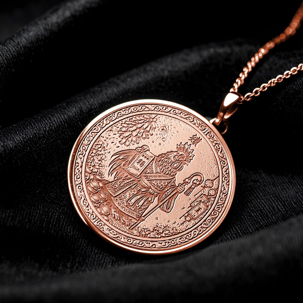 Year of the Rooster Chinese Zodiac Necklace - Pendant of Confidence, Success & Precision