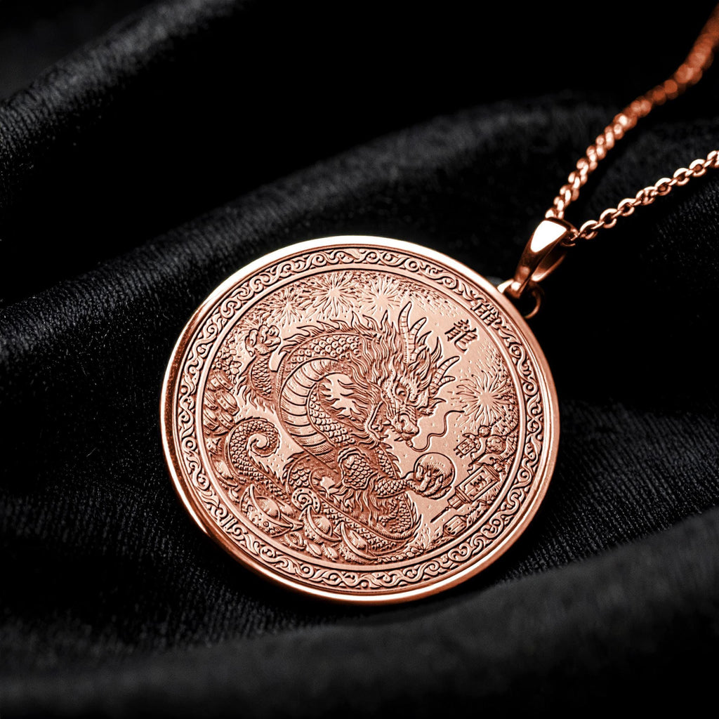 Year of the Dragon Chinese Zodiac Necklace - Pendant of Power, Success & Good Fortune Symbol