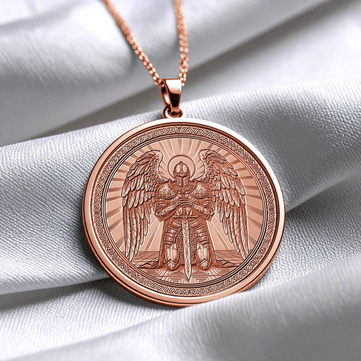 Archangel Michael Pendant Necklace – Guardian Angel Jewelry for Protection and Faith