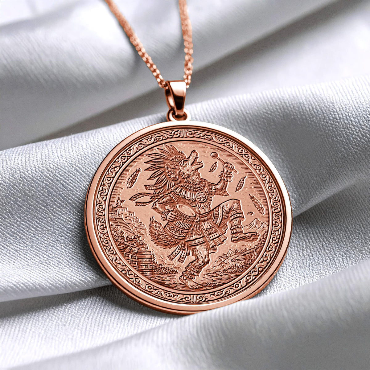 Huehuecoyotl Necklace – Aztec Trickster God of Music and Dance