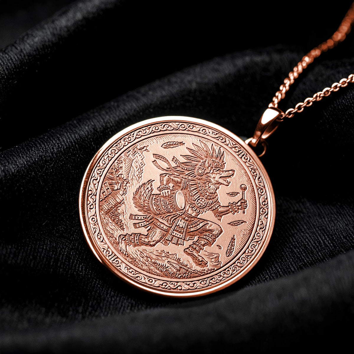 Huehuecoyotl Necklace – Aztec Trickster God of Music and Dance