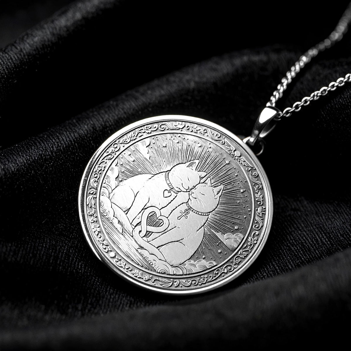 Two Cats Soulmate Symbol Necklace -  A Symbol of Heartfelt Connection