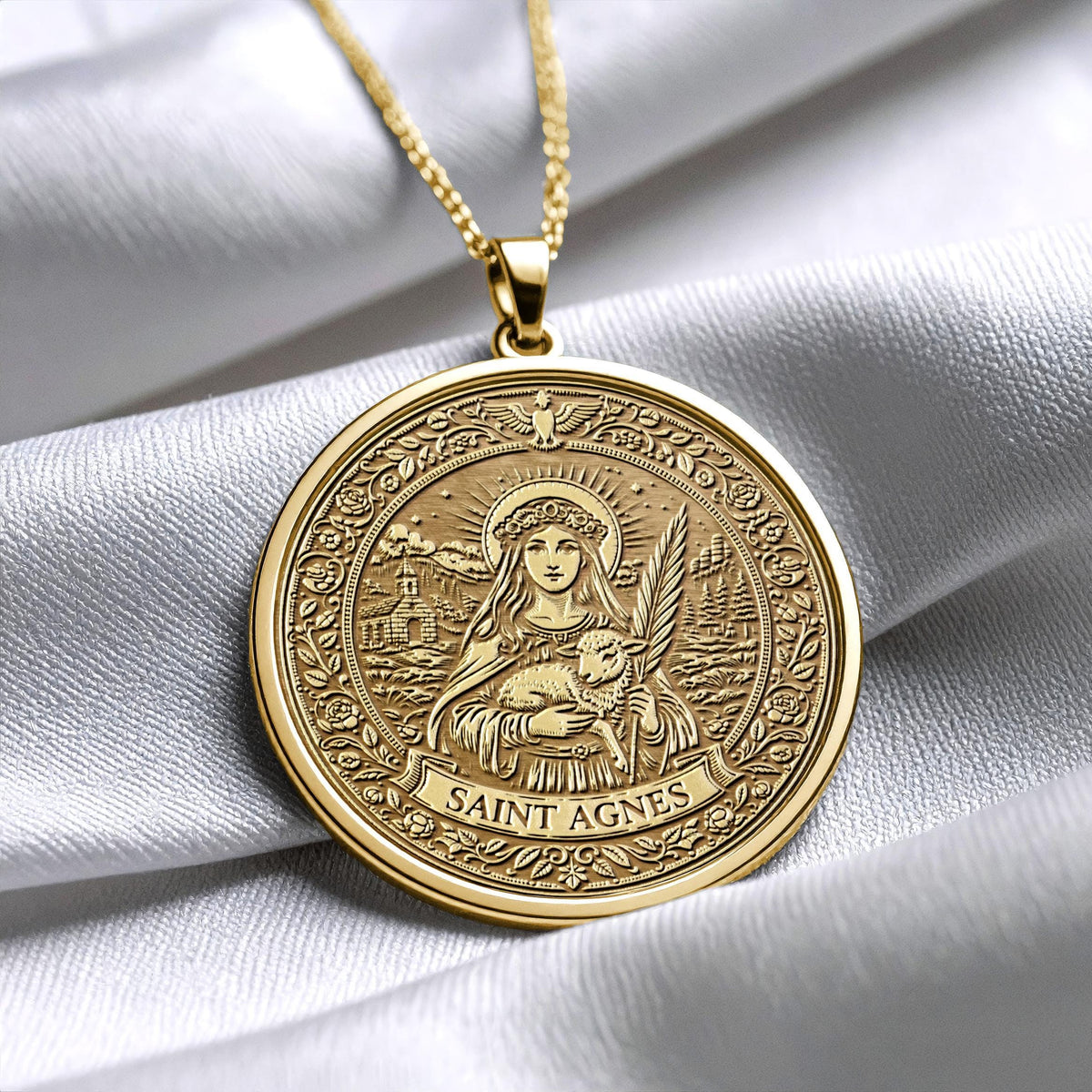 Saint Agnes Purity and Courage Pendant