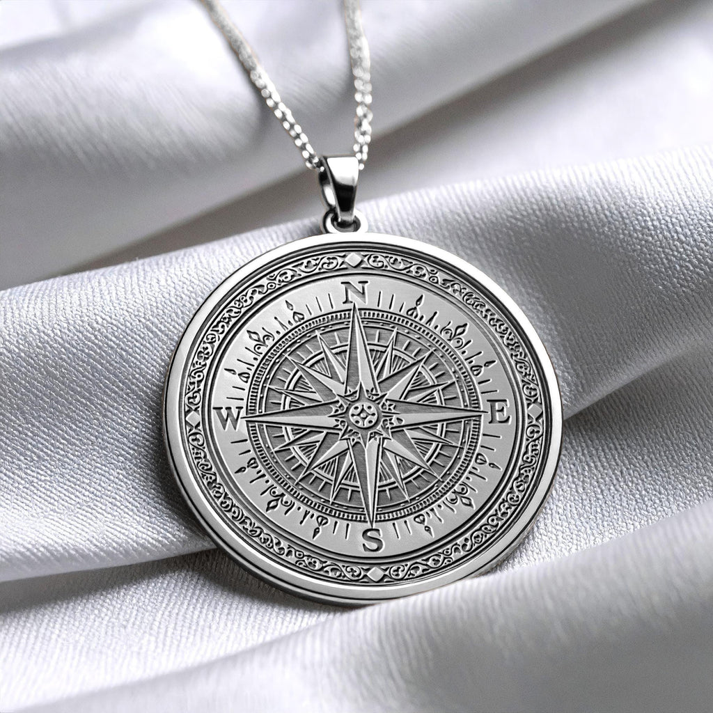 Compass Necklace – North Star Pendant for Travel, Direction and Adventure