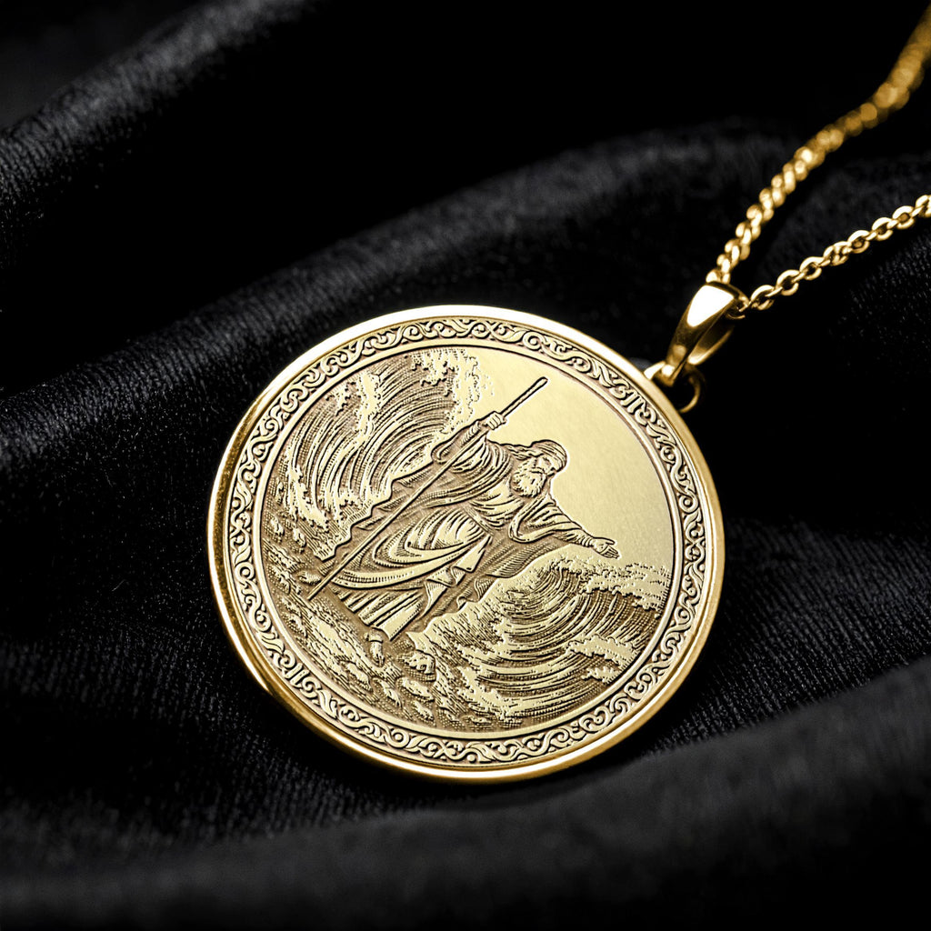 Moses Red Sea Miracle Faith Pendant Necklace