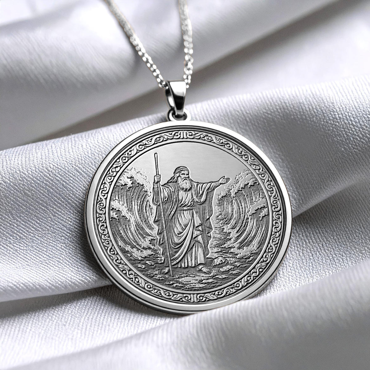 Moses Red Sea Miracle Faith Pendant Necklace