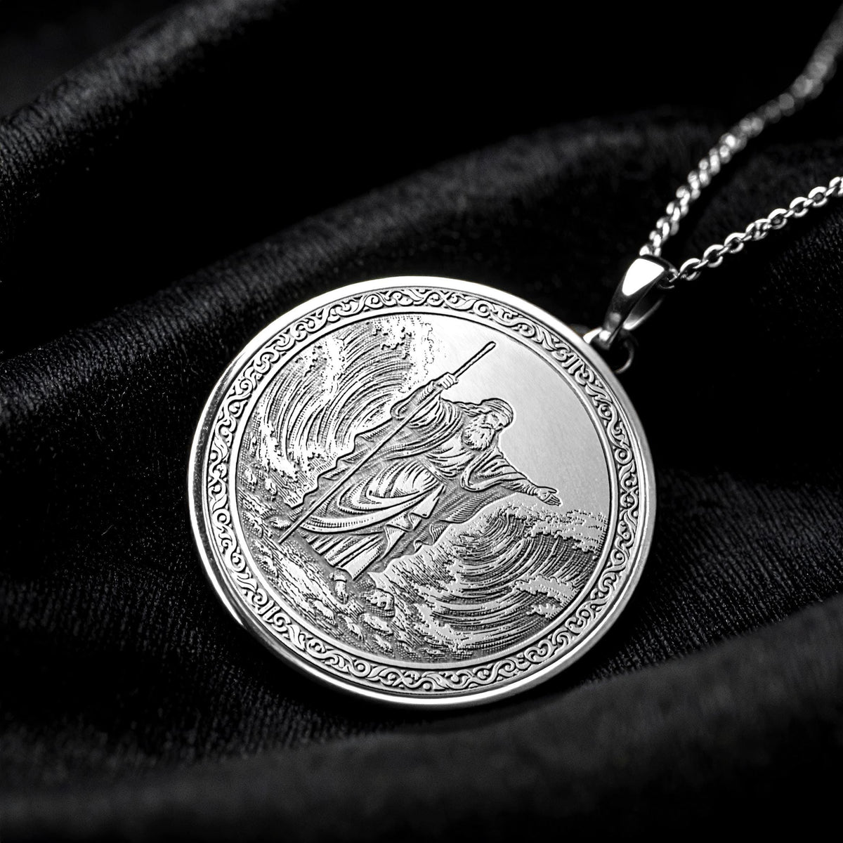 Moses Red Sea Miracle Faith Pendant Necklace