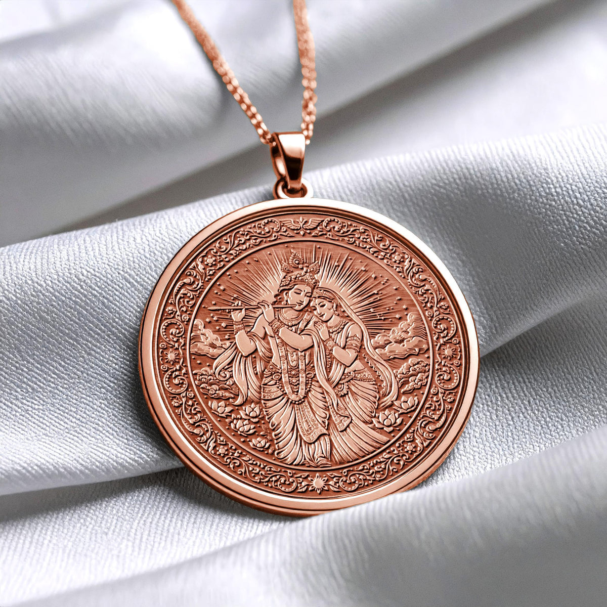 Pendant of Divine Radha Krishna Love
