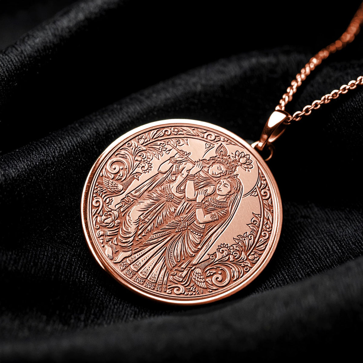 Divine Love Radha Krishna Pendant Necklace