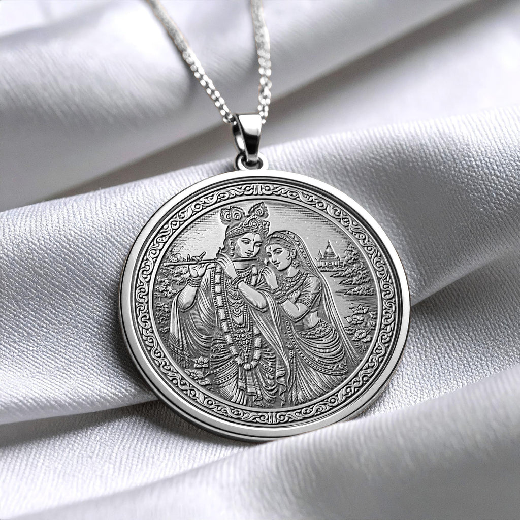 Eternal Love Radha Krishna Pendant Necklace