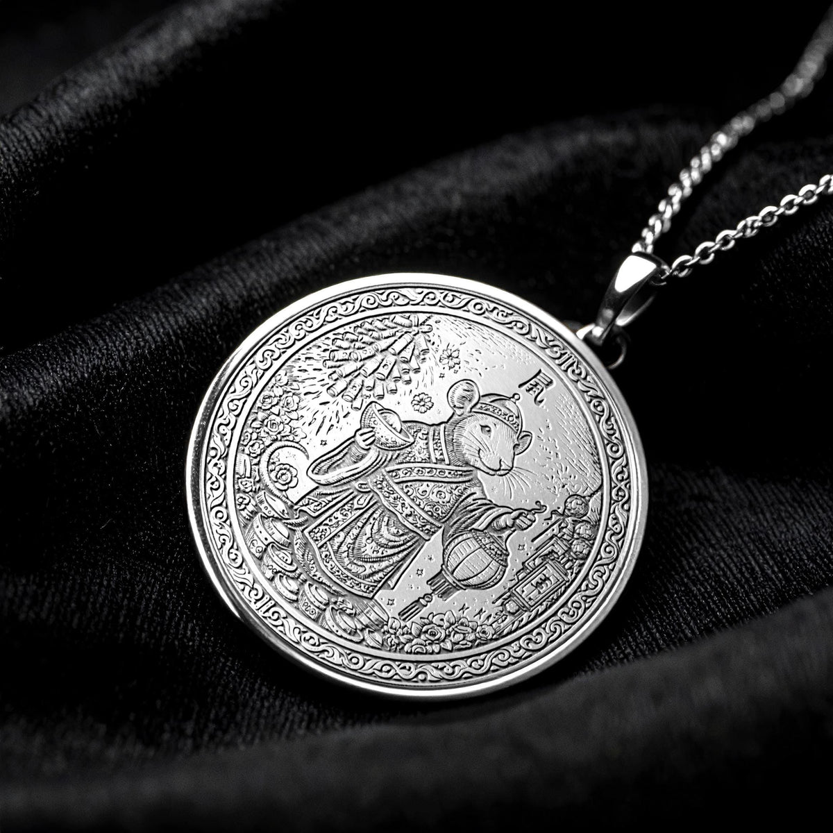 Year of the Rat Zodiac Necklace Pendant