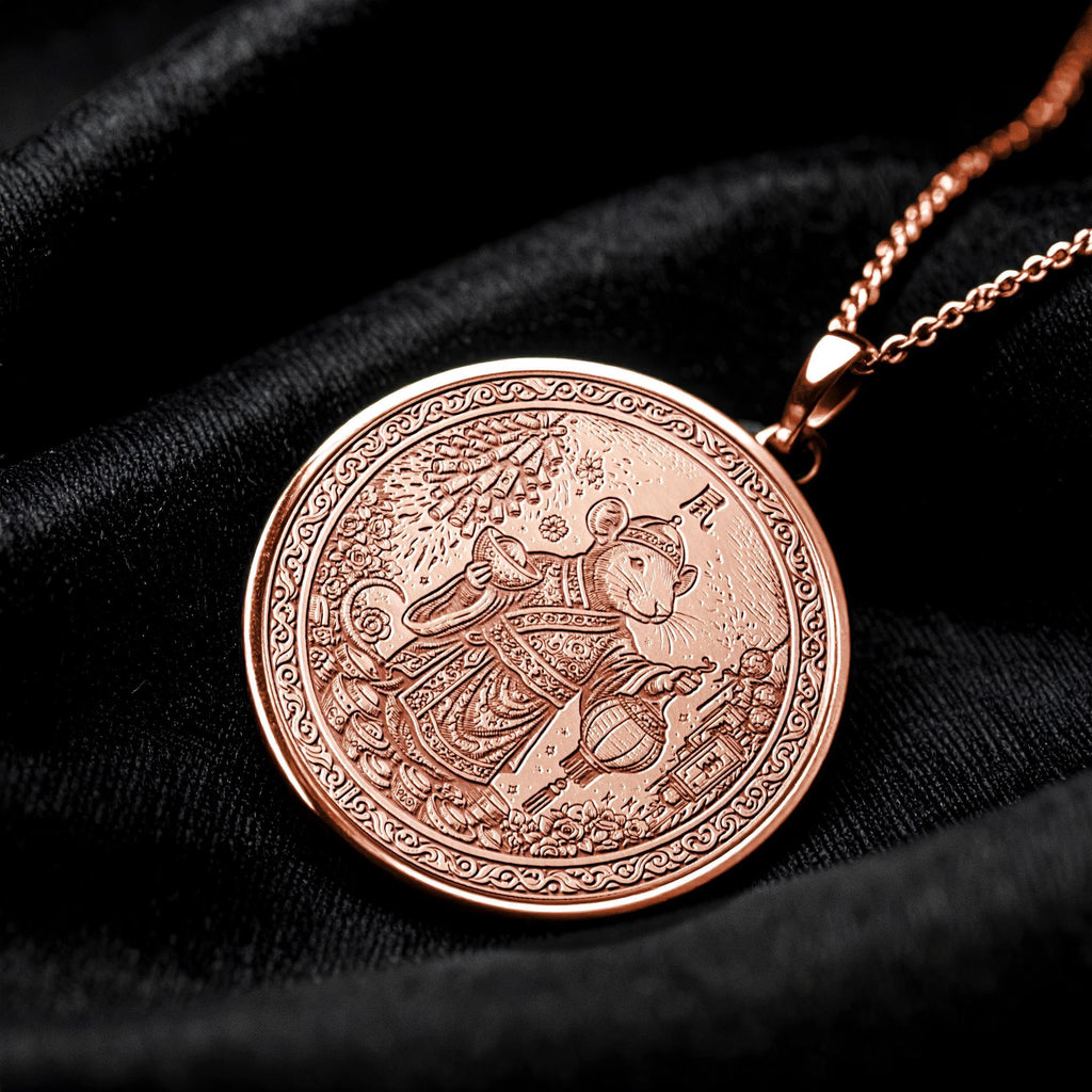 Year of the Rat Zodiac Necklace Pendant