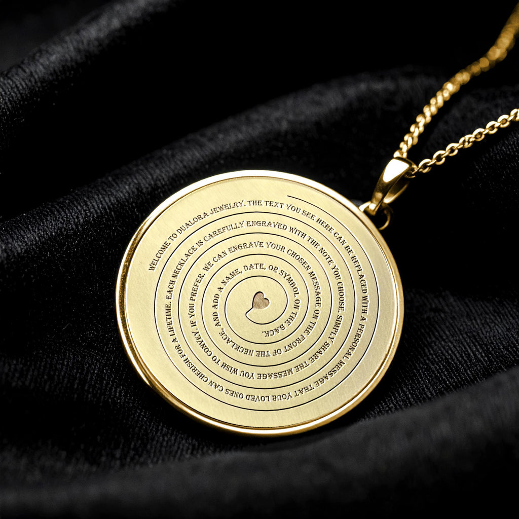 Engraved Quote Necklace • Personalized Message, Sterling Silver, Gold