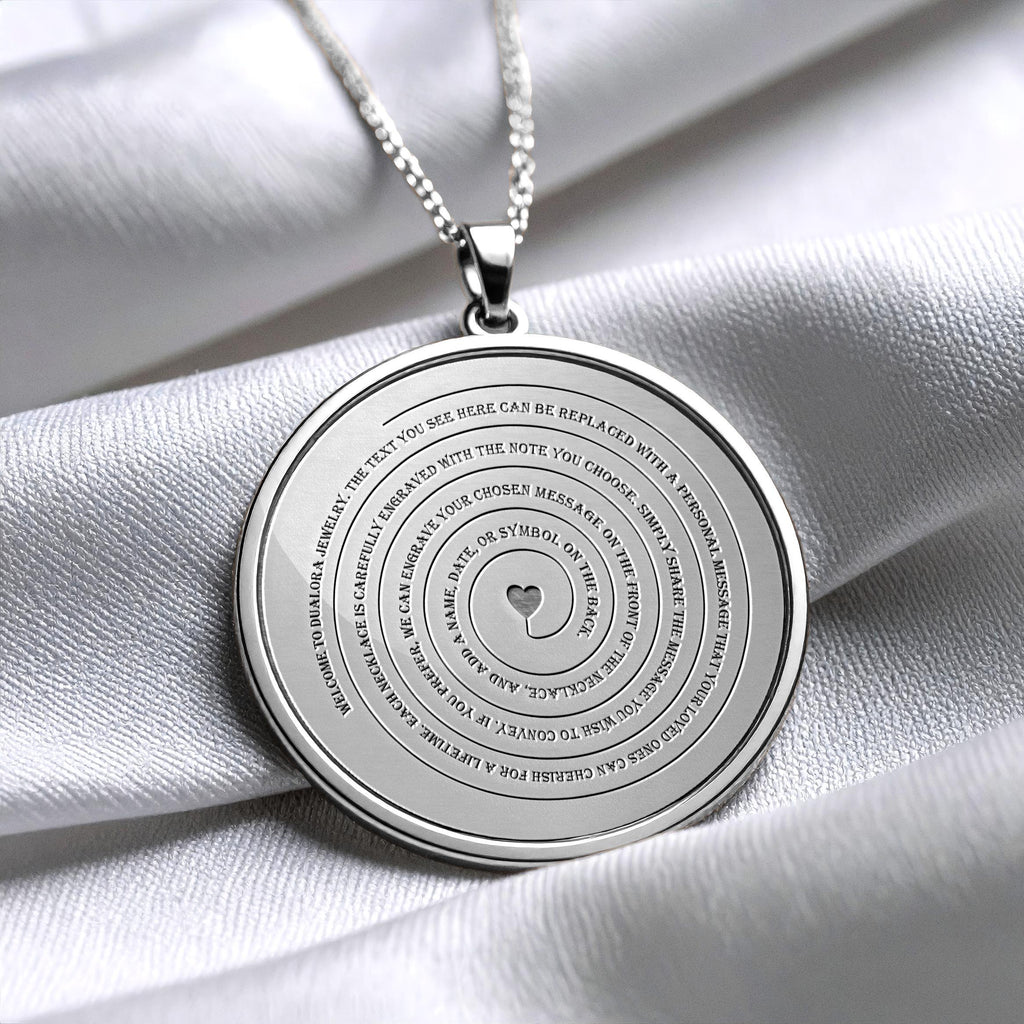Engraved Quote Necklace • Personalized Message, Sterling Silver, Gold